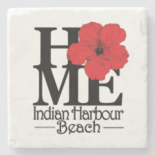 ZUHAUSE Indian Harbour Beach Red Hibisken Steinuntersetzer