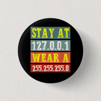 Zuhause-Ingenieure und Tragemaske für Coding Geeks Button