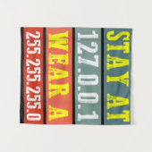 Zuhause-Ingenieure und Tragemaske für Coding Geeks Wandteppich (Vorderseite (Horizontal))