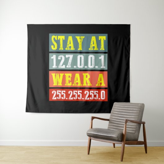 Zuhause-Ingenieure und Tragemaske für Coding Geeks Wandteppich (Beispiel (Horizontal))