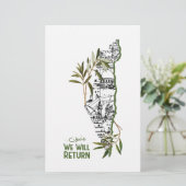 Zuhause innerhalb der Karte, umrahmt von Olivenzwe Briefpapier (Stehend Vorderseite)