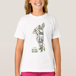 Zuhause innerhalb der Karte, umrahmt von Olivenzwe T-Shirt