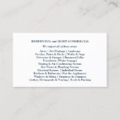 Zuhause Inspection Business Card Visitenkarte (Rückseite)