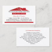 Zuhause Inspection Business Card Visitenkarte (Vorne/Hinten)