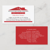 Zuhause Inspection Business Card Visitenkarte (Vorne/Hinten)
