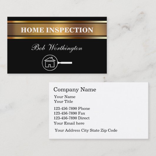 Zuhause Inspection Business Cards Visitenkarte (Vorne/Hinten)