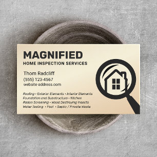 Zuhause Inspection Gold Black Business Card Visitenkarte