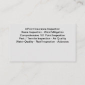 Zuhause Inspection Services Moderne Visitenkarten Visitenkarte (Rückseite)