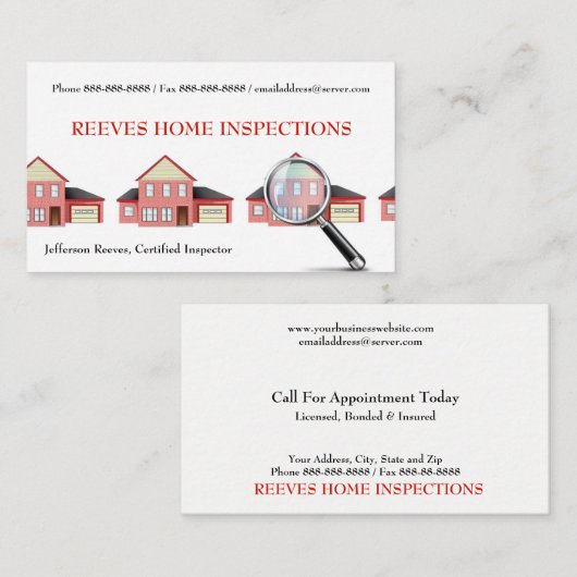 Zuhause Inspector Business Card Visitenkarte (Vorne/Hinten)