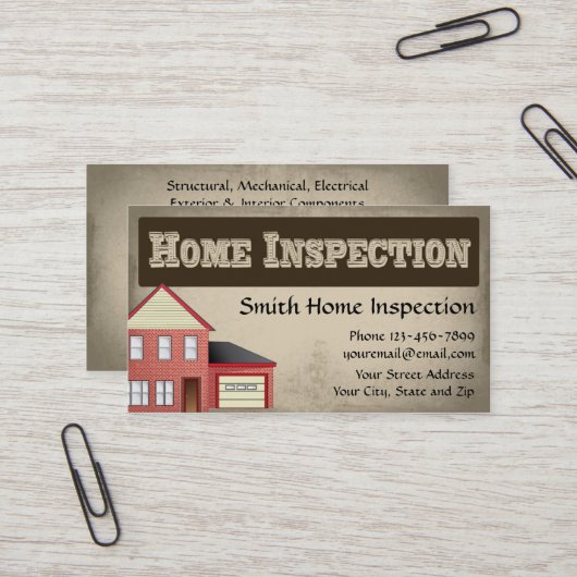 Zuhause Inspector Business Card Visitenkarte (Vorderseite/Rückseite Beispiel)