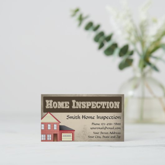 Zuhause Inspector Business Card Visitenkarte (Stehend Vorderseite)