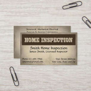 Zuhause Inspector Business Card Visitenkarte