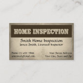 Zuhause Inspector Business Card Visitenkarte (Vorderseite)