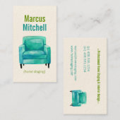 Zuhause-Inszenierungs-Geschäfts-Karten - Sessel Visitenkarte (Vorne/Hinten)