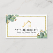 Zuhause & Interior Design Modernes botanisches Des Visitenkarte (Vorderseite)