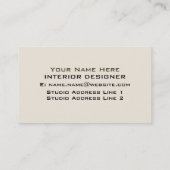 Zuhause Interior Designer Business Cards Visitenkarte (Rückseite)