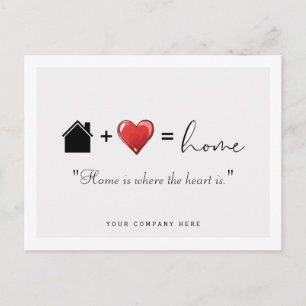 Zuhause is Where the Heart is Real Anwesen Marketi Postkarte