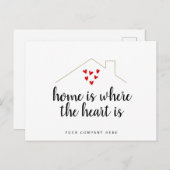 Zuhause is Where the Heart is Realty Marketing Postkarte (Vorne/Hinten)