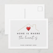 Zuhause is Where the Heart is Realty Marketing Postkarte (Vorne/Hinten)