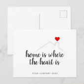 Zuhause is Where the Heart is Realty Marketing Postkarte (Vorne/Hinten)