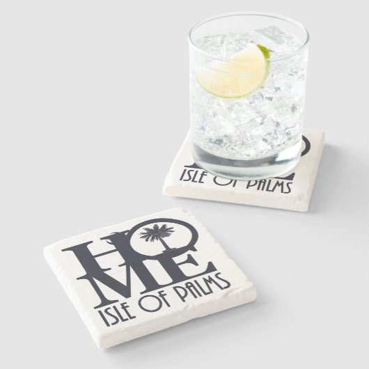 ZUHAUSE Isle of Palms Steinuntersetzer (Seitenansicht)