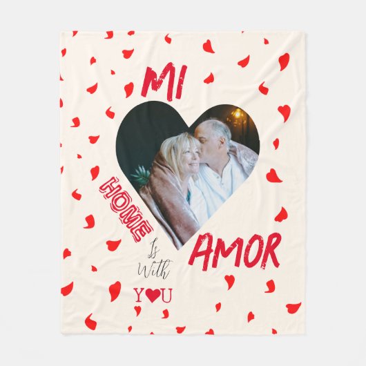 Zuhause ist bei dir Fleece Blanket Geschenk (Vorderseite)