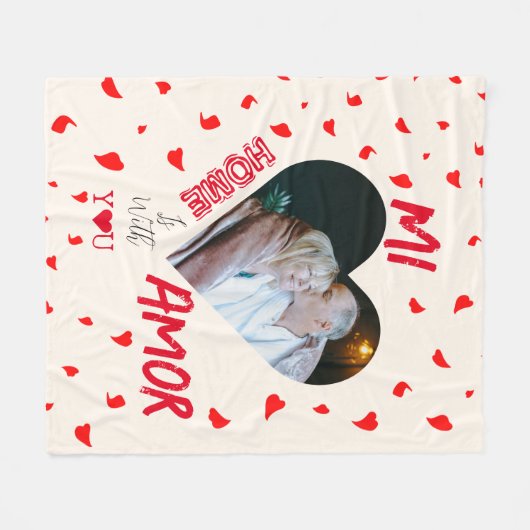 Zuhause ist bei dir Fleece Blanket Geschenk (Vorderseite (Horizontal))