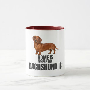 Zuhause ist da, wo der rote Dachshund ist Kaffeeta Tasse