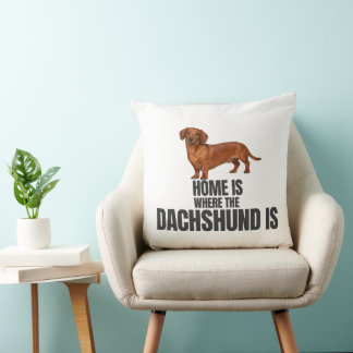 Zuhause ist da, wo der rote Dachshund ist Kissen