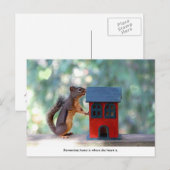 Zuhause ist das Herz-Eichhörnchen Postkarte (Vorne/Hinten)