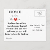 Zuhause ist das Herz, in dem wir uns bewegt haben Ankündigungspostkarte (Rückseite)