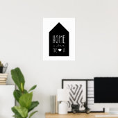 Zuhause ist das Herz - inspirierendes Poster (Heimbüro)