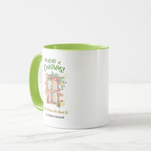 Zuhause ist das Herz | Real Anwesen Marketing Tasse (Vorderseite Links)