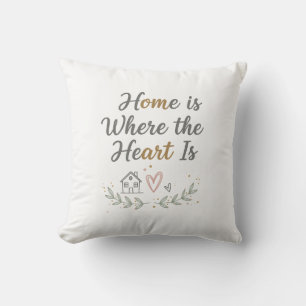 Zuhause ist das Herzstück - Cosy Wall Art Zitat Kissen