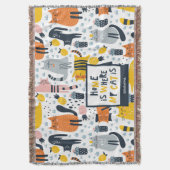 Zuhause ist der Mit Monogramm Name meiner Katze Decke (Vorderseite Vertikal)