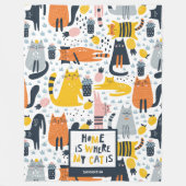 Zuhause ist der Mit Monogramm Name meiner Katze Fleecedecke (Vorderseite)