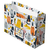 Zuhause ist der Mit Monogramm Name meiner Katze Große Geschenktüte (Vorderseite Schrägansicht)
