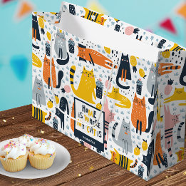 Zuhause ist der Mit Monogramm Name meiner Katze Große Geschenktüte