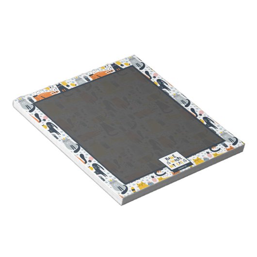 Zuhause ist der Mit Monogramm Name meiner Katze Notizblock (angewinkelt)