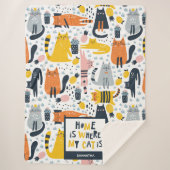 Zuhause ist der Mit Monogramm Name meiner Katze Sherpadecke (Vorderseite)