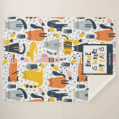Zuhause ist der Mit Monogramm Name meiner Katze Sherpadecke (Vorderseite (Horizontal))