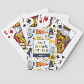 Zuhause ist der Mit Monogramm Name meiner Katze Spielkarten (Rückseite)