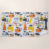 Zuhause ist der Mit Monogramm Name meiner Katze Strandtuch (Vorderseite)