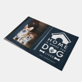 Zuhause ist der Name des Hundes Fußmatte (Schrägansicht)