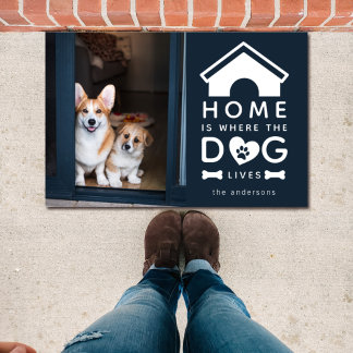 Zuhause ist der Name des Hundes Fußmatte