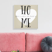 Zuhause ist der Ort, an dem das Herz liegt Leinwanddruck (Insitu (Wohnzimmer))