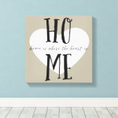 Zuhause ist der Ort, an dem das Herz liegt Leinwanddruck (Insitu (Holzboden))