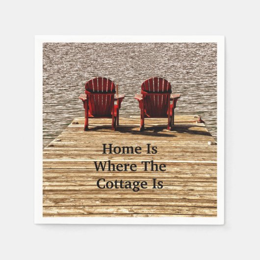 Zuhause ist der Ort, an dem die Hütte aus roten Ad Serviette (Vorderseite)