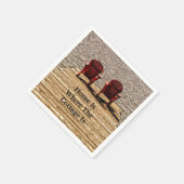 Zuhause ist der Ort, an dem die Hütte aus roten Ad Serviette (Ecke)