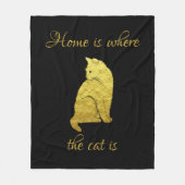 Zuhause ist der Ort, an dem die Katze ist Fleecedecke (Vorderseite)